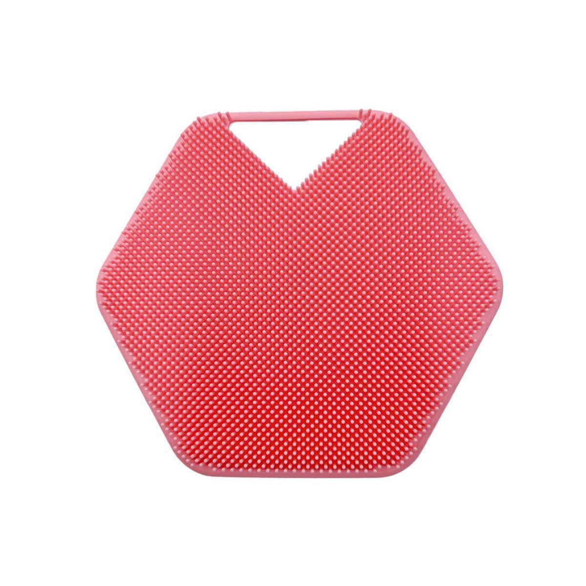 Silicone Bath Brush Soft Bristle Body Scrubber Facial Cleaning Massage Tool - Blue V528-FACIAL-BRUS-BLUE-266433