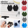 Silicone Bath Brush Soft Bristle Body Scrubber Facial Cleaning Massage Tool - Pink V528-FACIAL-BRUS-PINK-595013