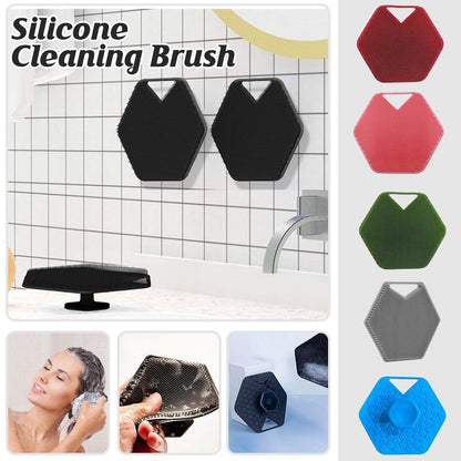 Silicone Bath Brush Soft Bristle Body Scrubber Facial Cleaning Massage Tool - Black V528-FACIAL-BRUSH-BLACK-955681
