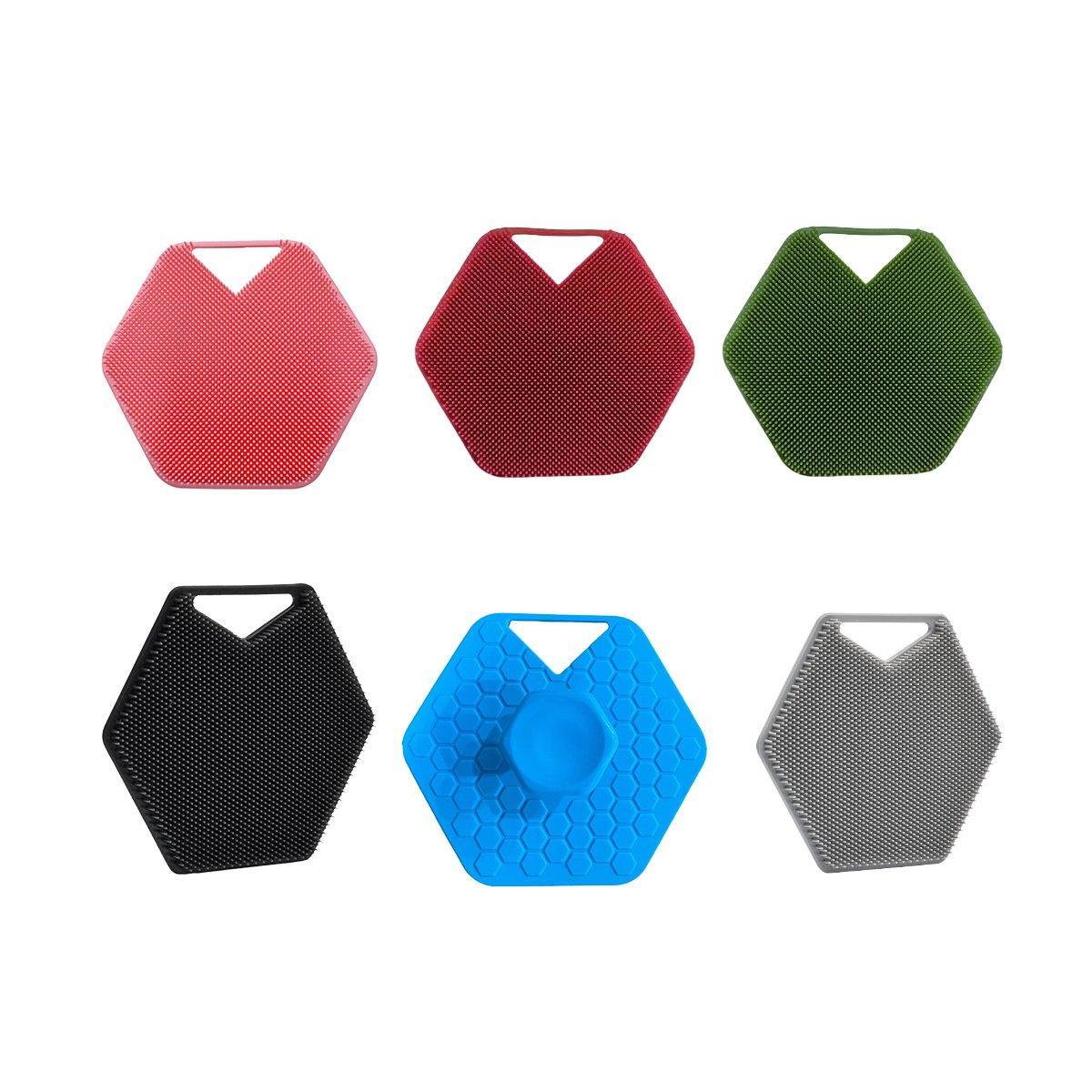 Silicone Bath Brush Soft Bristle Body Scrubber Facial Cleaning Massage Tool - Black V528-FACIAL-BRUSH-BLACK-955681