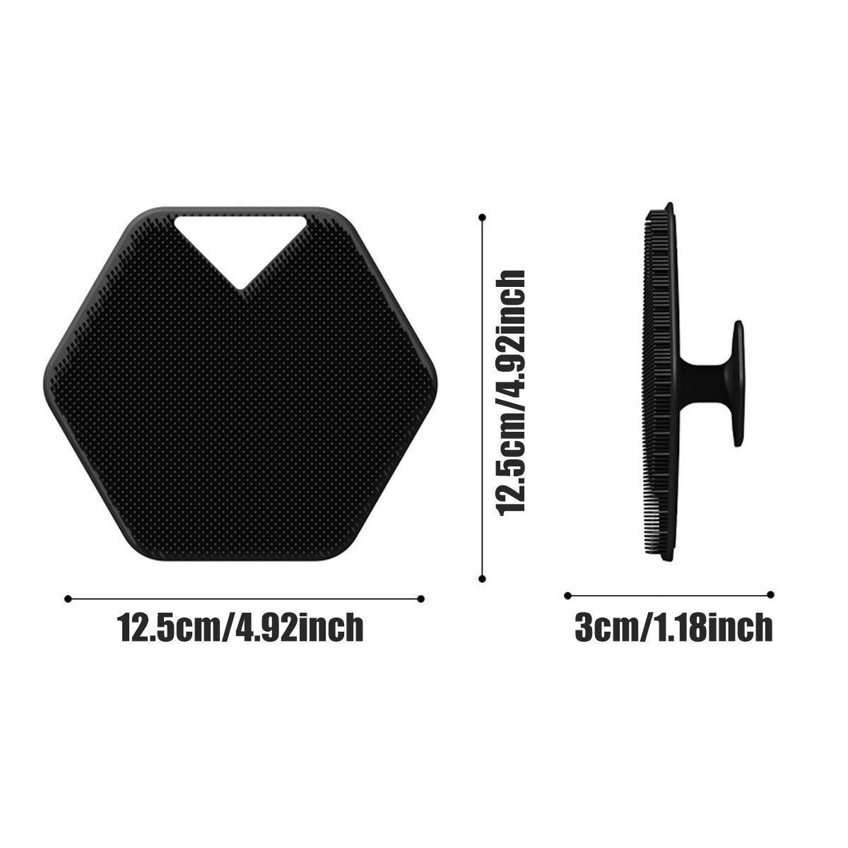 Silicone Bath Brush Soft Bristle Body Scrubber Facial Cleaning Massage Tool - Black V528-FACIAL-BRUSH-BLACK-955681