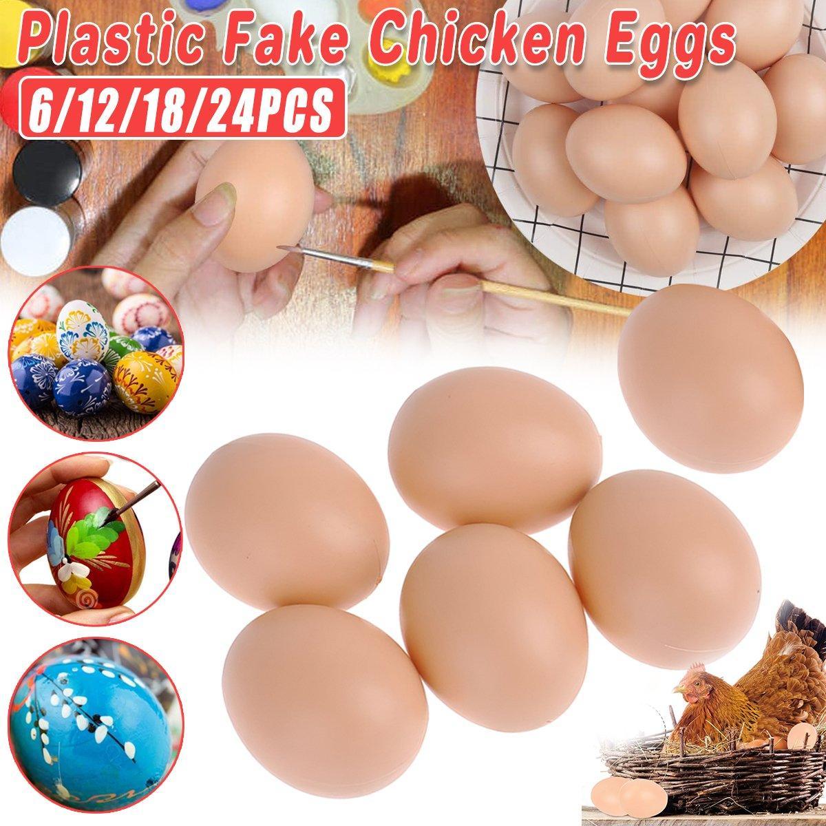 Plastic Painting Eggs DIY Toy Fake Eggs Colourful Drawing Craft Durable Egg - 6PCS V528-FAKE-EGG-6PCS-315587