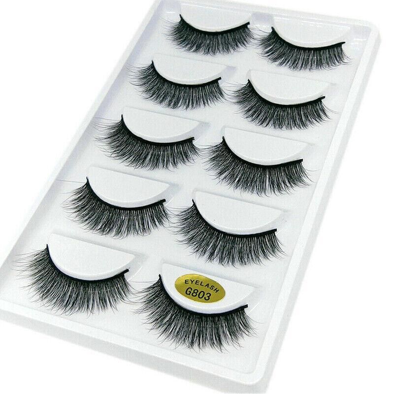 5 Pairs 3D Natural Thick False Fake Eyelashes Eye Lashes Mink Makeup Extension - G803 V528-FAKEEYELASHE-5PAIR-G803-610298