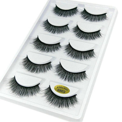 5 Pairs 3D Natural Thick False Fake Eyelashes Eye Lashes Mink Makeup Extension - G803 V528-FAKEEYELASHE-5PAIR-G803-610298