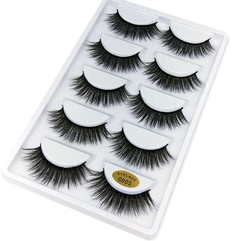 5 Pairs 3D Natural Thick False Fake Eyelashes Eye Lashes Mink Makeup Extension - G805 V528-FAKEEYELASHE-5PAIR-G805-633982