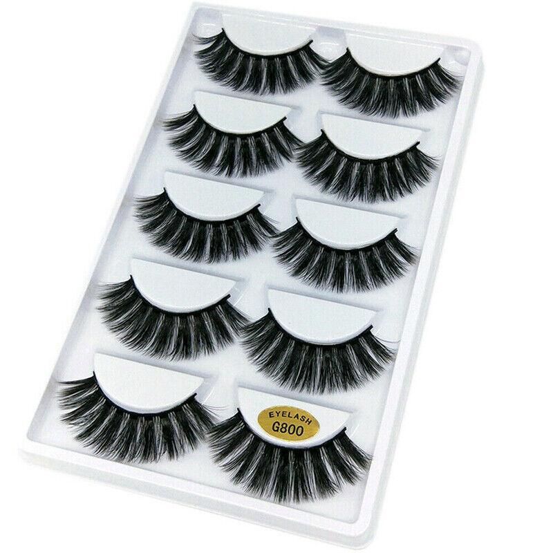 5 Pairs 3D Natural Thick False Fake Eyelashes Eye Lashes Mink Makeup Extension - G805 V528-FAKEEYELASHE-5PAIR-G805-633982