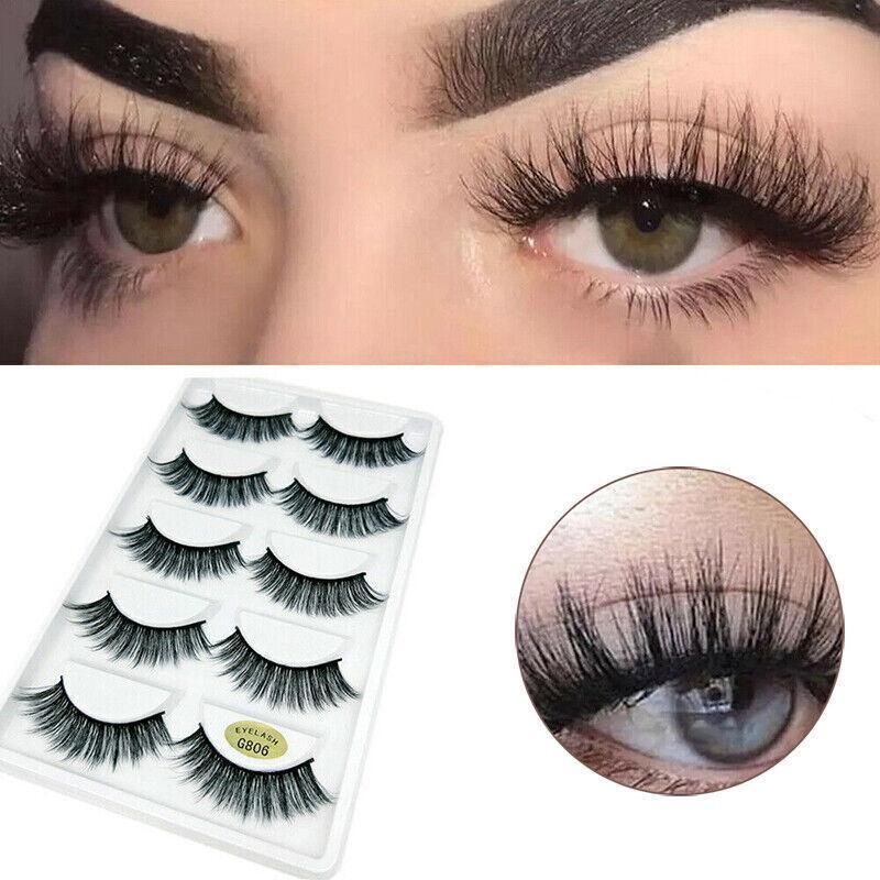 5 Pairs 3D Natural Thick False Fake Eyelashes Eye Lashes Mink Makeup Extension - G805 V528-FAKEEYELASHE-5PAIR-G805-633982