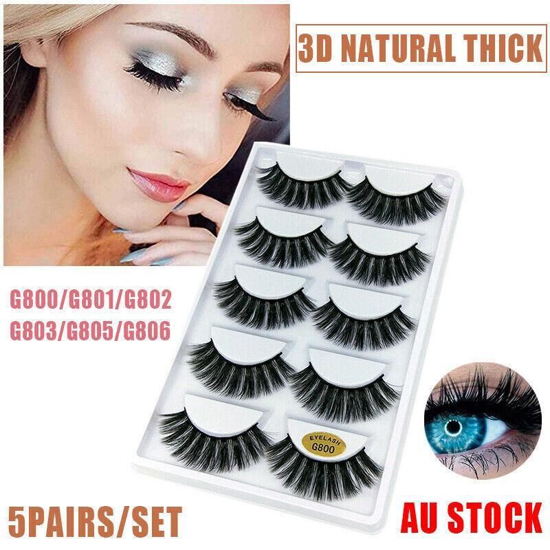 5 Pairs 3D Natural Thick False Fake Eyelashes Eye Lashes Mink Makeup Extension - G805 V528-FAKEEYELASHE-5PAIR-G805-633982