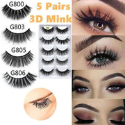 5 Pairs 3D Natural Thick False Fake Eyelashes Eye Lashes Mink Makeup Extension - G805 V528-FAKEEYELASHE-5PAIR-G805-633982