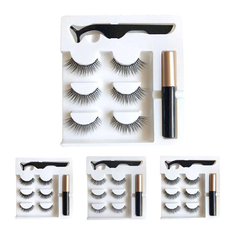 Magnetic False Eyelashes Natural Eye Lashes Extension Liquid Eyeliner Tweezer - Model 14 V528-FALSEEYELASHES-014-563736