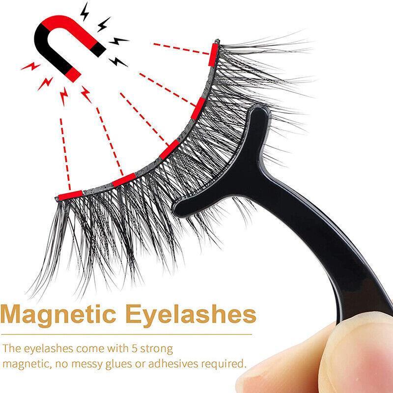 Magnetic False Eyelashes Natural Eye Lashes Extension Liquid Eyeliner Tweezer - Model 14 V528-FALSEEYELASHES-014-563736
