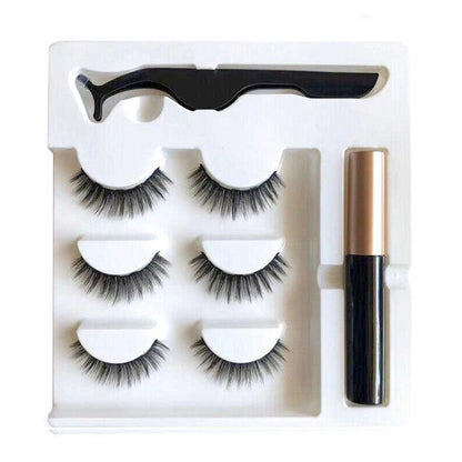 Magnetic False Eyelashes Natural Eye Lashes Extension Liquid Eyeliner Tweezer - Model 14 V528-FALSEEYELASHES-014-563736