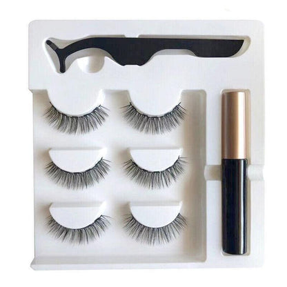 Magnetic False Eyelashes Natural Eye Lashes Extension Liquid Eyeliner Tweezer - Model 14 V528-FALSEEYELASHES-014-563736