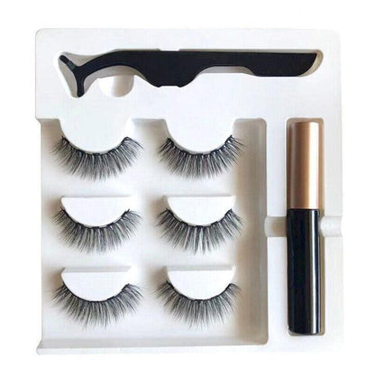 Magnetic False Eyelashes Natural Eye Lashes Extension Liquid Eyeliner Tweezer - Model 14 V528-FALSEEYELASHES-014-563736