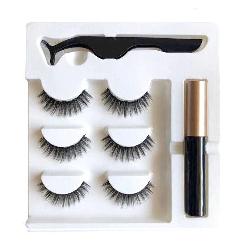 Magnetic False Eyelashes Natural Eye Lashes Extension Liquid Eyeliner Tweezer - Model 15 V528-FALSEEYELASHES-015-983885