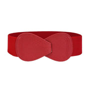 Fashion Belt Red Elastic Waist Cover Wide Belt Women Black Elastic Bow Decoration - Black V528-FASHION-BELT-70CM-BLACK-856907