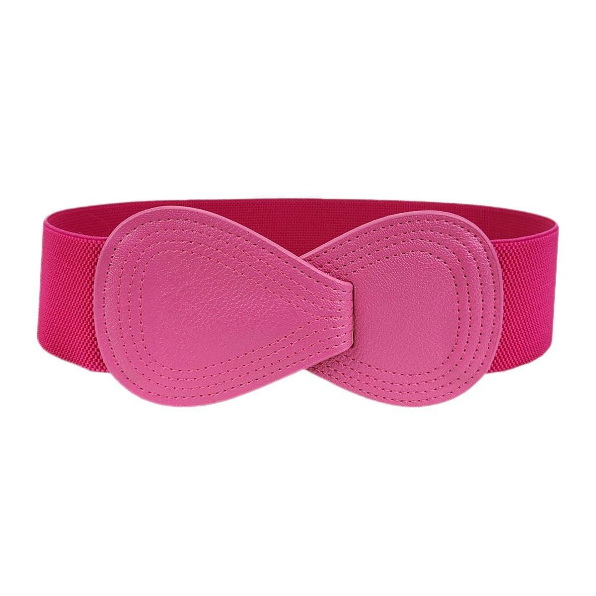 Fashion Belt Red Elastic Waist Cover Wide Belt Women Black Elastic Bow Decoration - Black V528-FASHION-BELT-70CM-BLACK-856907