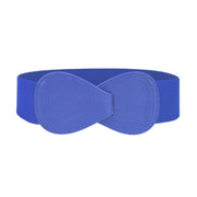 Fashion Belt Red Elastic Waist Cover Wide Belt Women Black Elastic Bow Decoration - Blue V528-FASHION-BELT-70CM-BLUE-114756