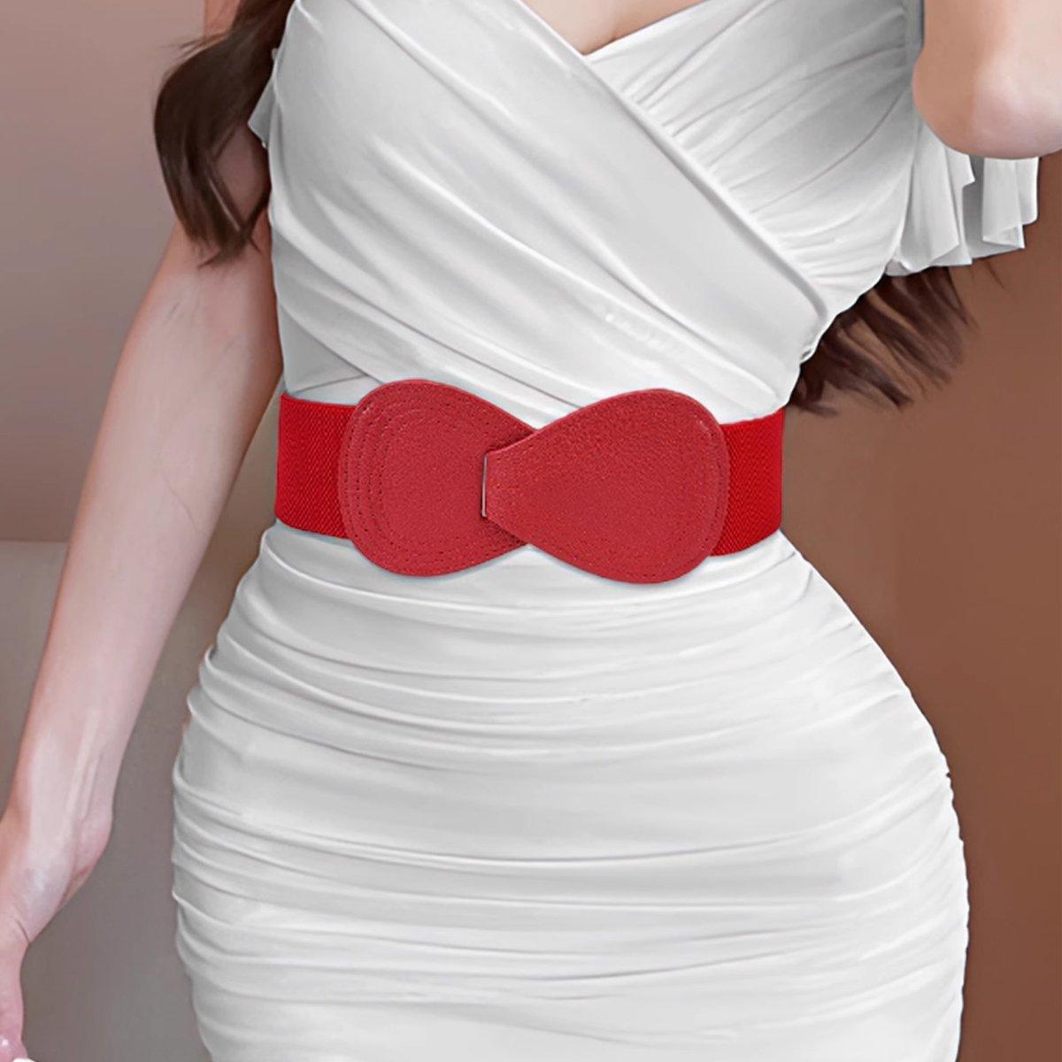 Fashion Belt Red Elastic Waist Cover Wide Belt Women Black Elastic Bow Decoration - Camel V528-FASHION-BELT-70CM-CAMEL-553480