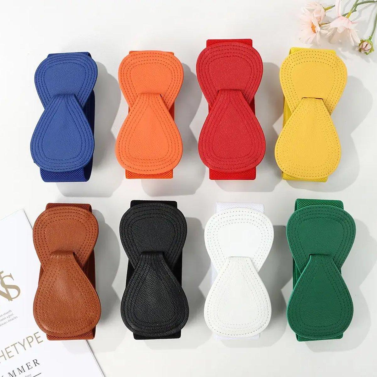 Fashion Belt Red Elastic Waist Cover Wide Belt Women Black Elastic Bow Decoration - Camel V528-FASHION-BELT-70CM-CAMEL-553480