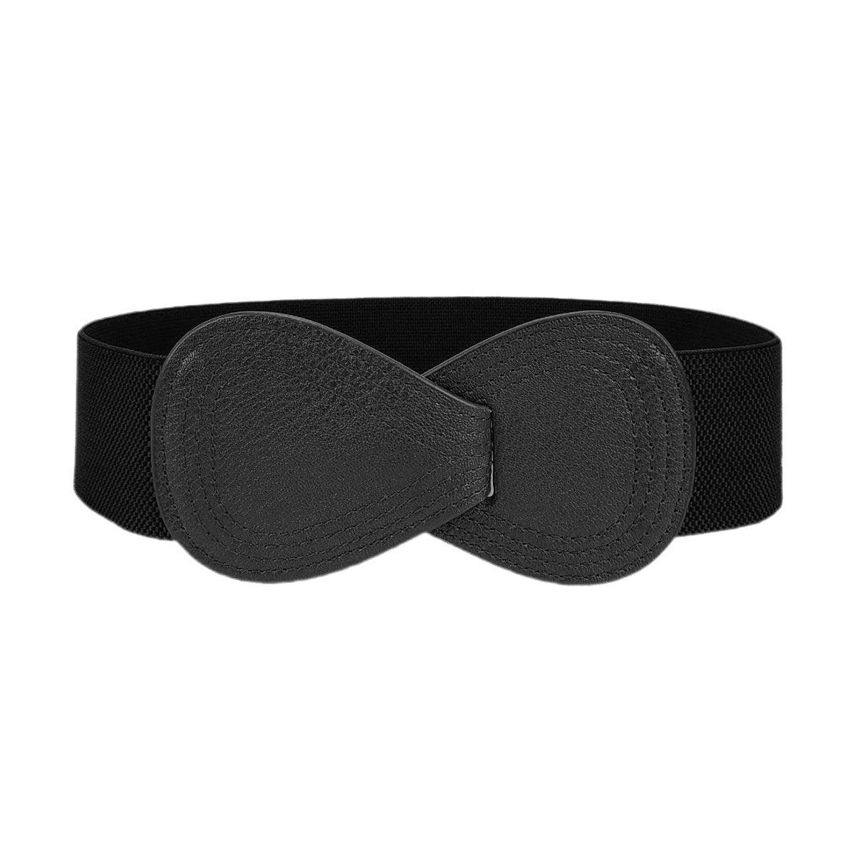 Fashion Belt Red Elastic Waist Cover Wide Belt Women Black Elastic Bow Decoration - Camel V528-FASHION-BELT-70CM-CAMEL-553480