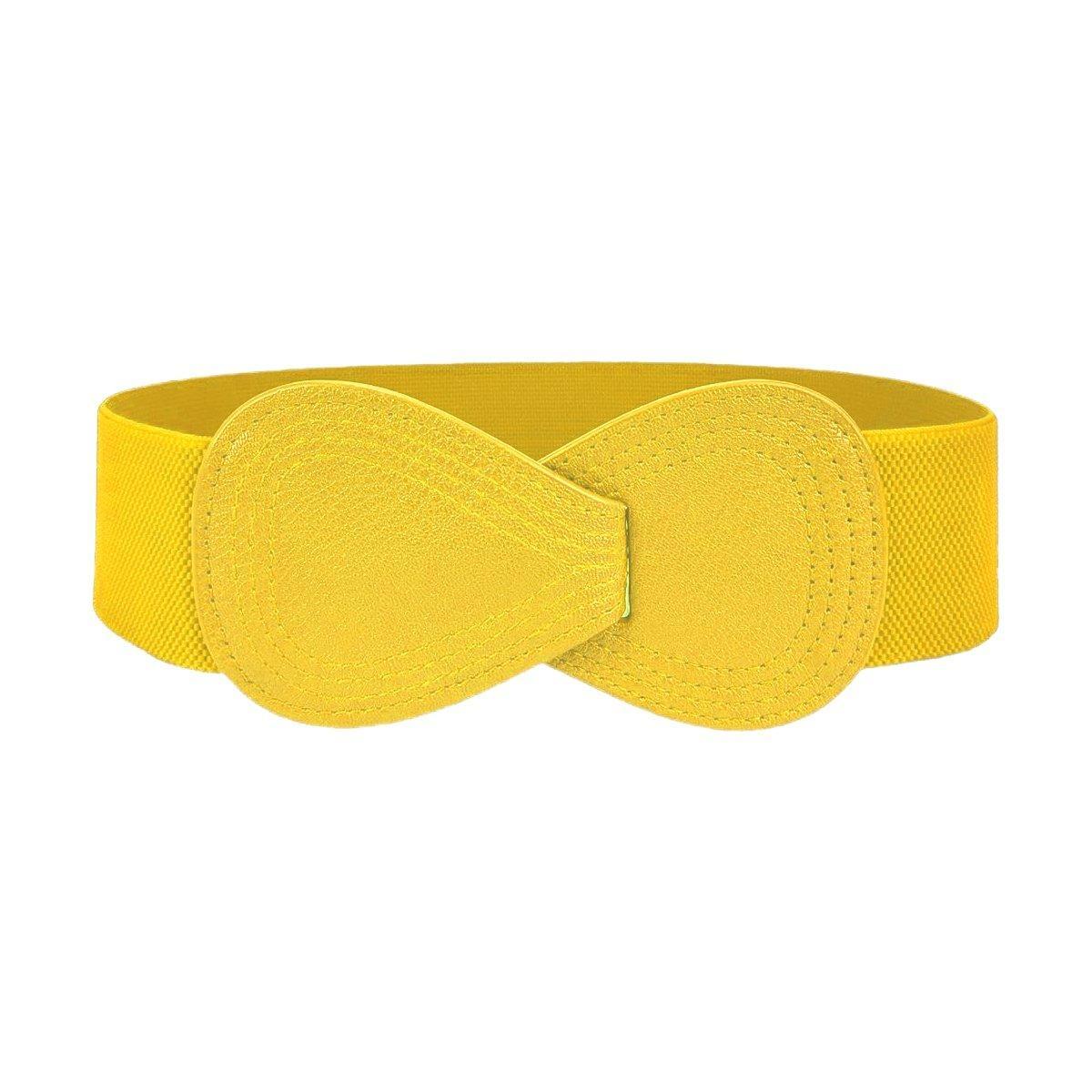 Fashion Belt Red Elastic Waist Cover Wide Belt Women Black Elastic Bow Decoration - Camel V528-FASHION-BELT-70CM-CAMEL-553480