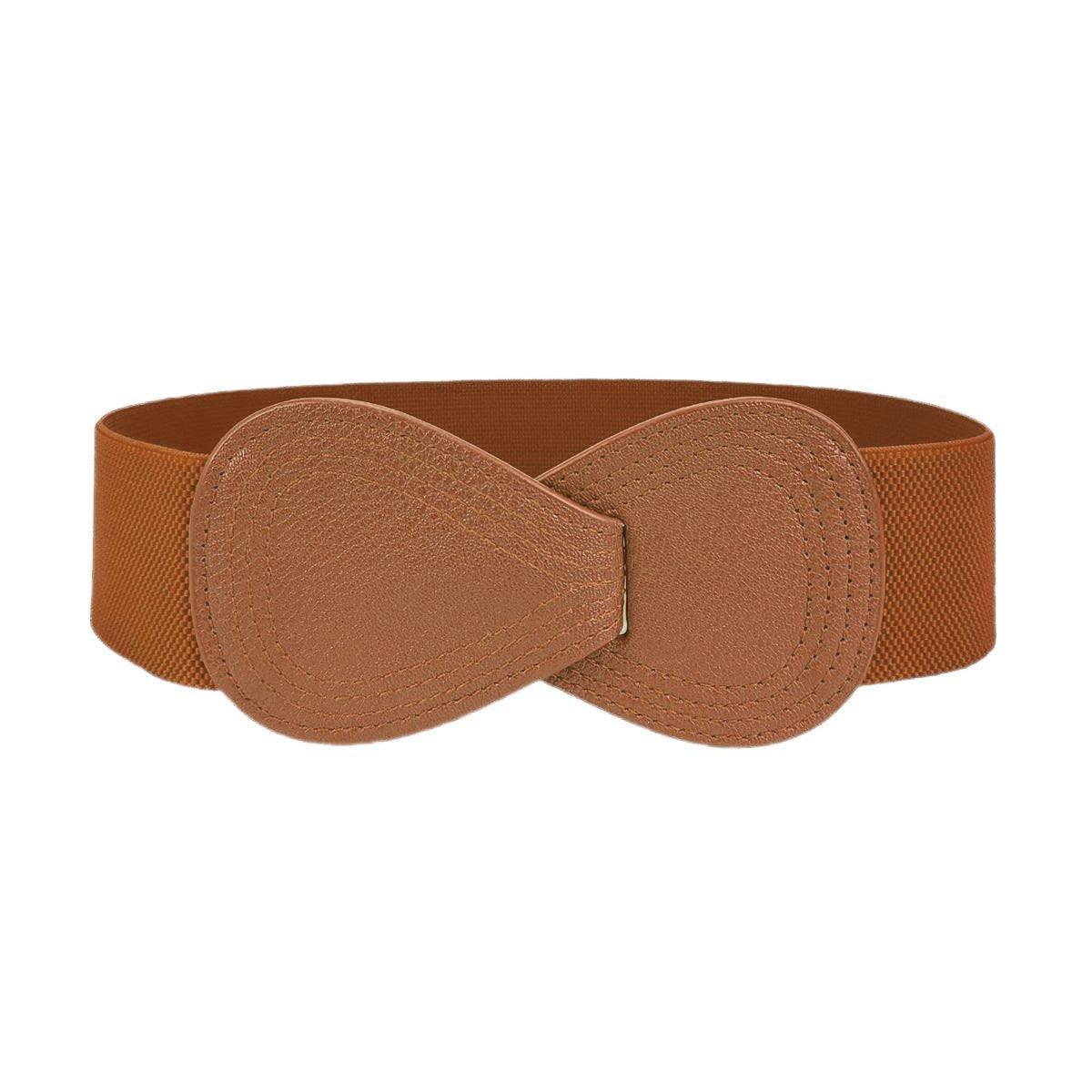 Fashion Belt Red Elastic Waist Cover Wide Belt Women Black Elastic Bow Decoration - Camel V528-FASHION-BELT-70CM-CAMEL-553480