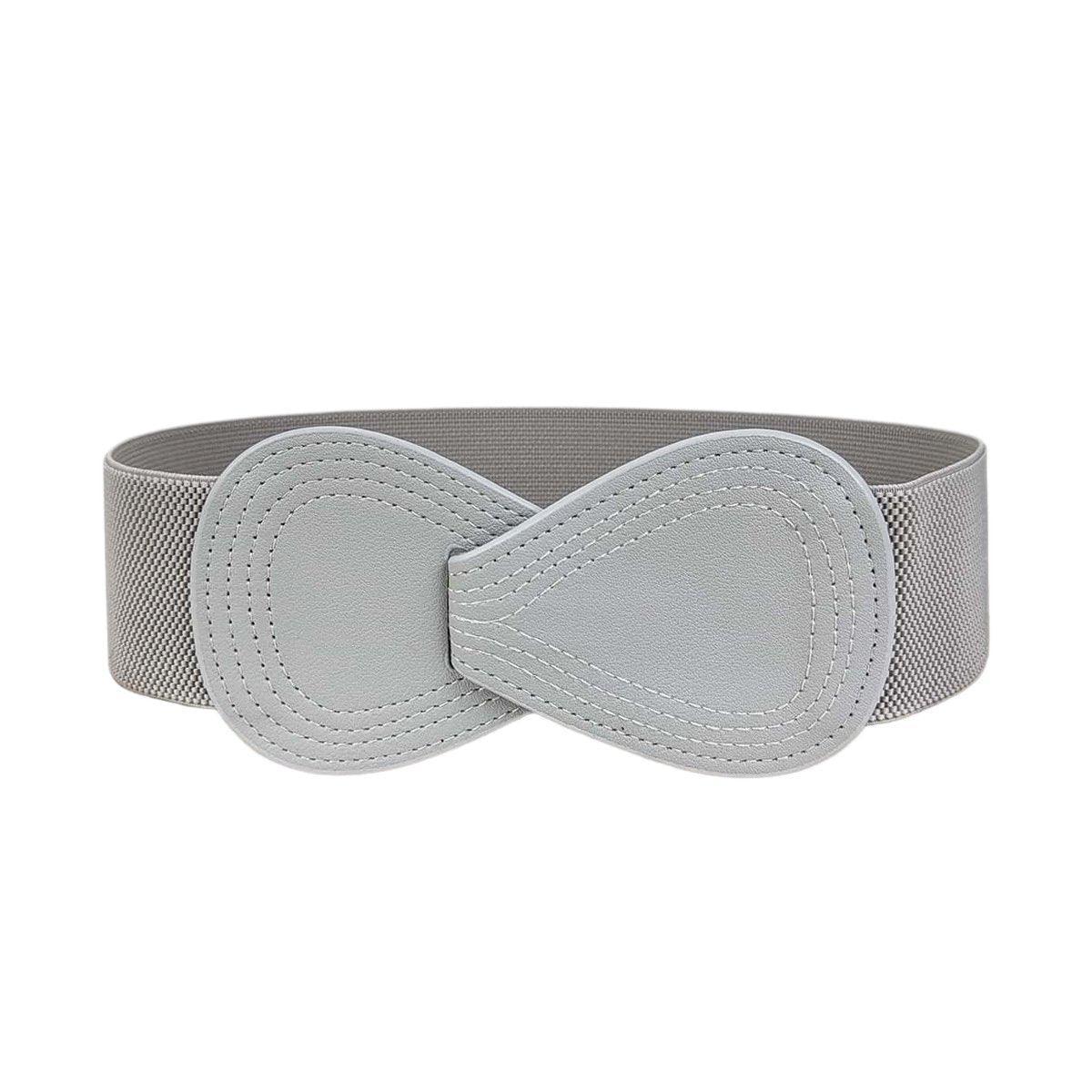 Fashion Belt Red Elastic Waist Cover Wide Belt Women Black Elastic Bow Decoration - Grey V528-FASHION-BELT-70CM-GREY-717288