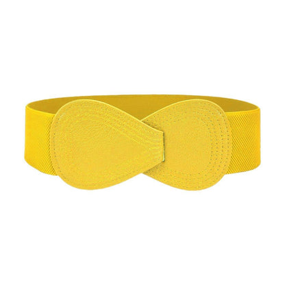 Fashion Belt Red Elastic Waist Cover Wide Belt Women Black Elastic Bow Decoration - Orange V528-FASHION-BELT-70CM-ORANGE-412552