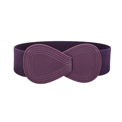 Fashion Belt Red Elastic Waist Cover Wide Belt Women Black Elastic Bow Decoration - Orange V528-FASHION-BELT-70CM-ORANGE-412552