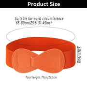 Fashion Belt Red Elastic Waist Cover Wide Belt Women Black Elastic Bow Decoration - White V528-FASHION-BELT-70CM-WHITE-198293