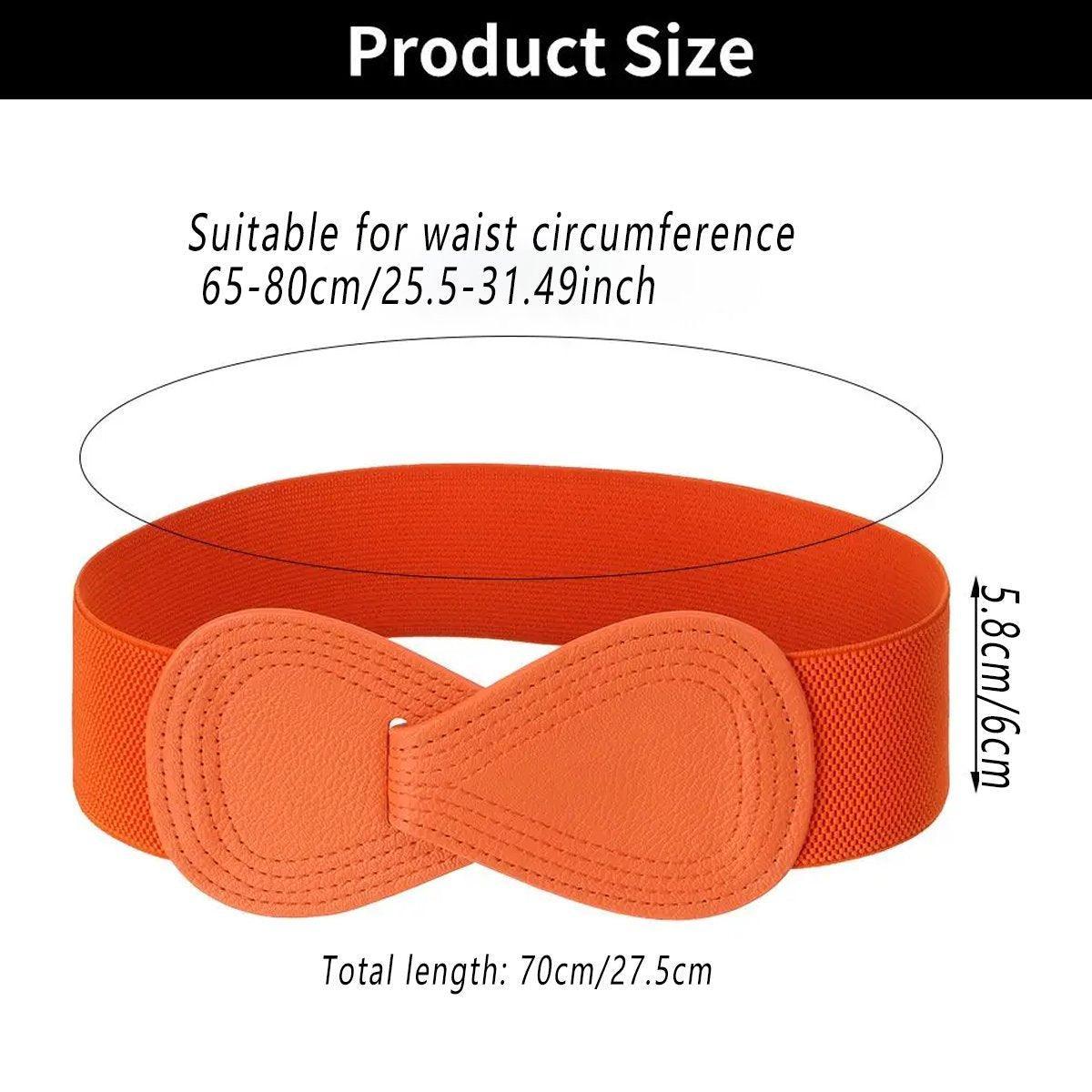 Fashion Belt Red Elastic Waist Cover Wide Belt Women Black Elastic Bow Decoration - White V528-FASHION-BELT-70CM-WHITE-198293