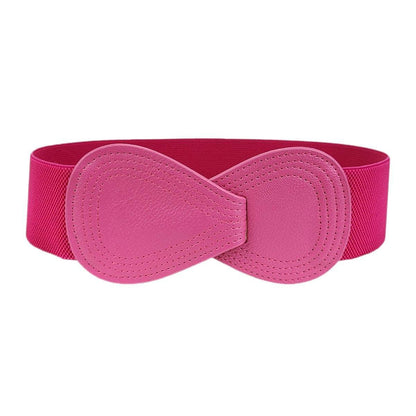 Fashion Belt Red Elastic Waist Cover Wide Belt Women Black Elastic Bow Decoration - White V528-FASHION-BELT-70CM-WHITE-198293