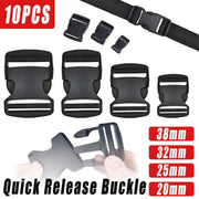 10pcs Black Plastic Buckle Clips for School Bag Backpack Strap Multifunctional - 25mm V528-FASTENER-25MM-10PCS-692092