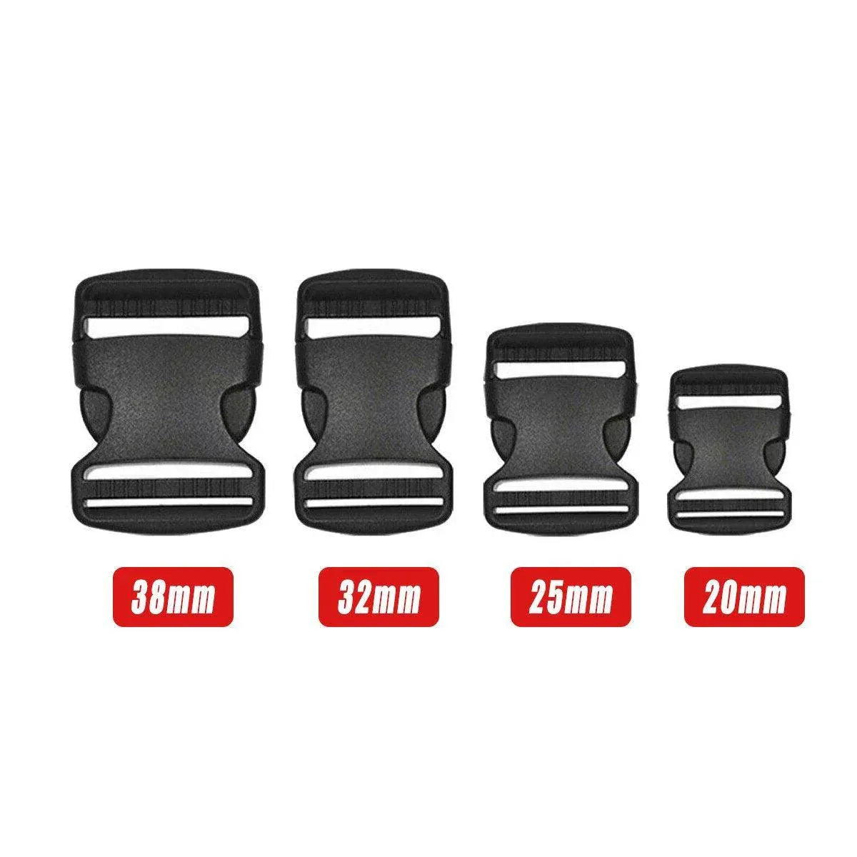 10pcs Black Plastic Buckle Clips for School Bag Backpack Strap Multifunctional - 38mm V528-FASTRNER-38MM-10PCS-608120