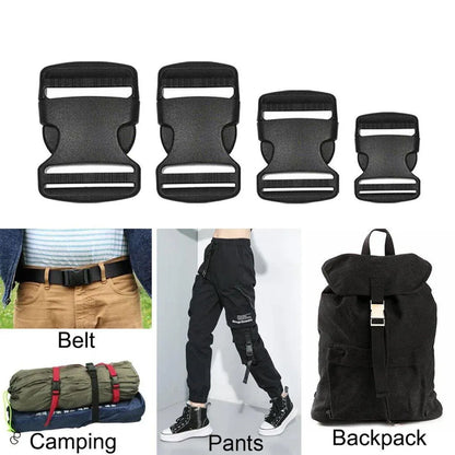 10pcs Black Plastic Buckle Clips for School Bag Backpack Strap Multifunctional - 38mm V528-FASTRNER-38MM-10PCS-608120