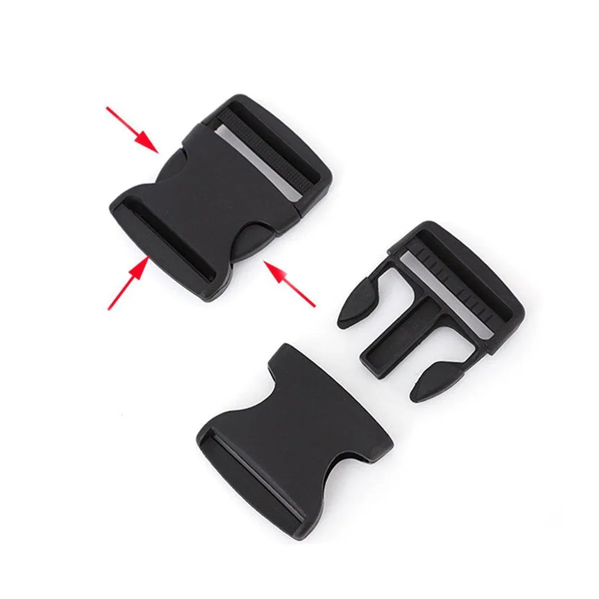 10pcs Black Plastic Buckle Clips for School Bag Backpack Strap Multifunctional - 38mm V528-FASTRNER-38MM-10PCS-608120