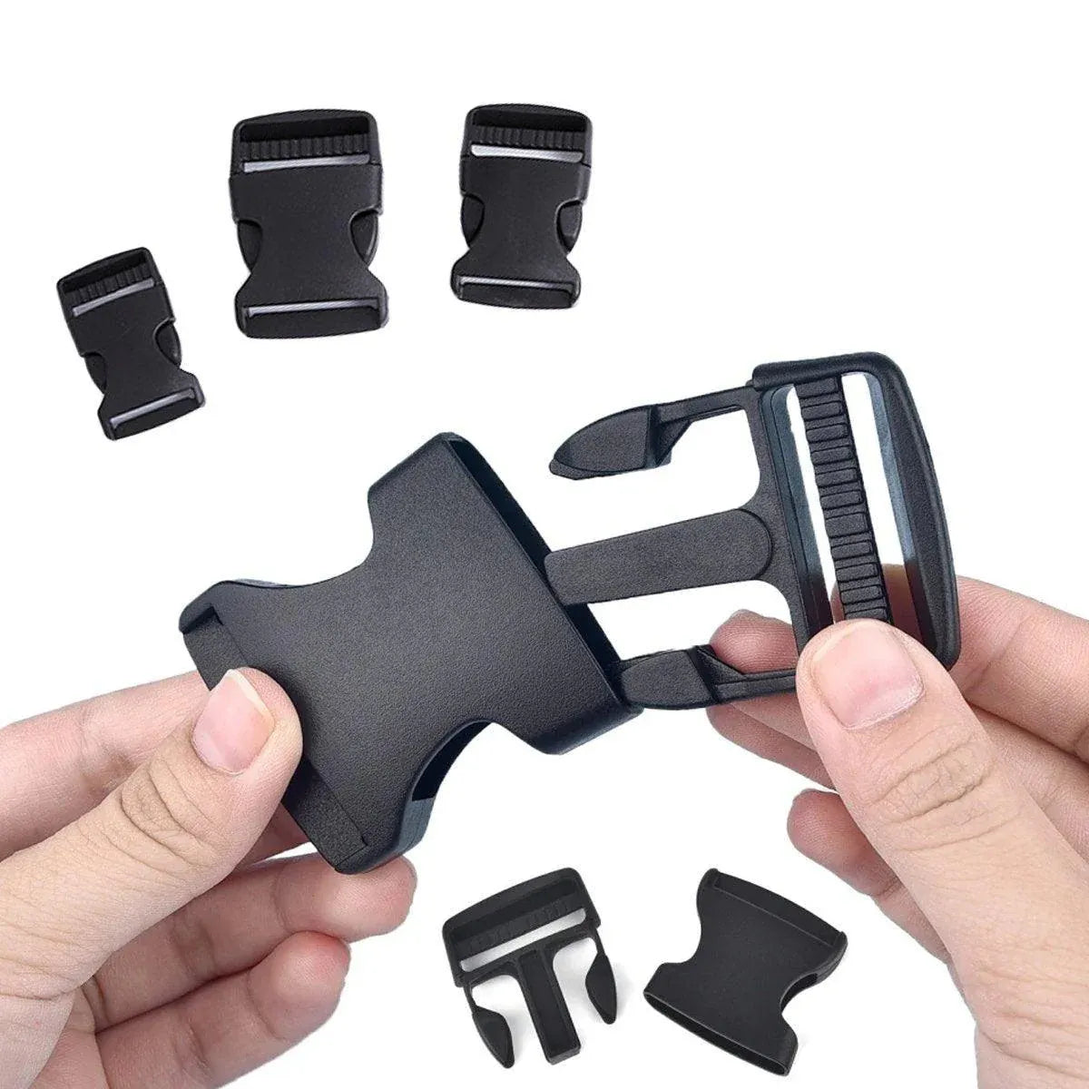 10pcs Black Plastic Buckle Clips for School Bag Backpack Strap Multifunctional - 38mm V528-FASTRNER-38MM-10PCS-608120