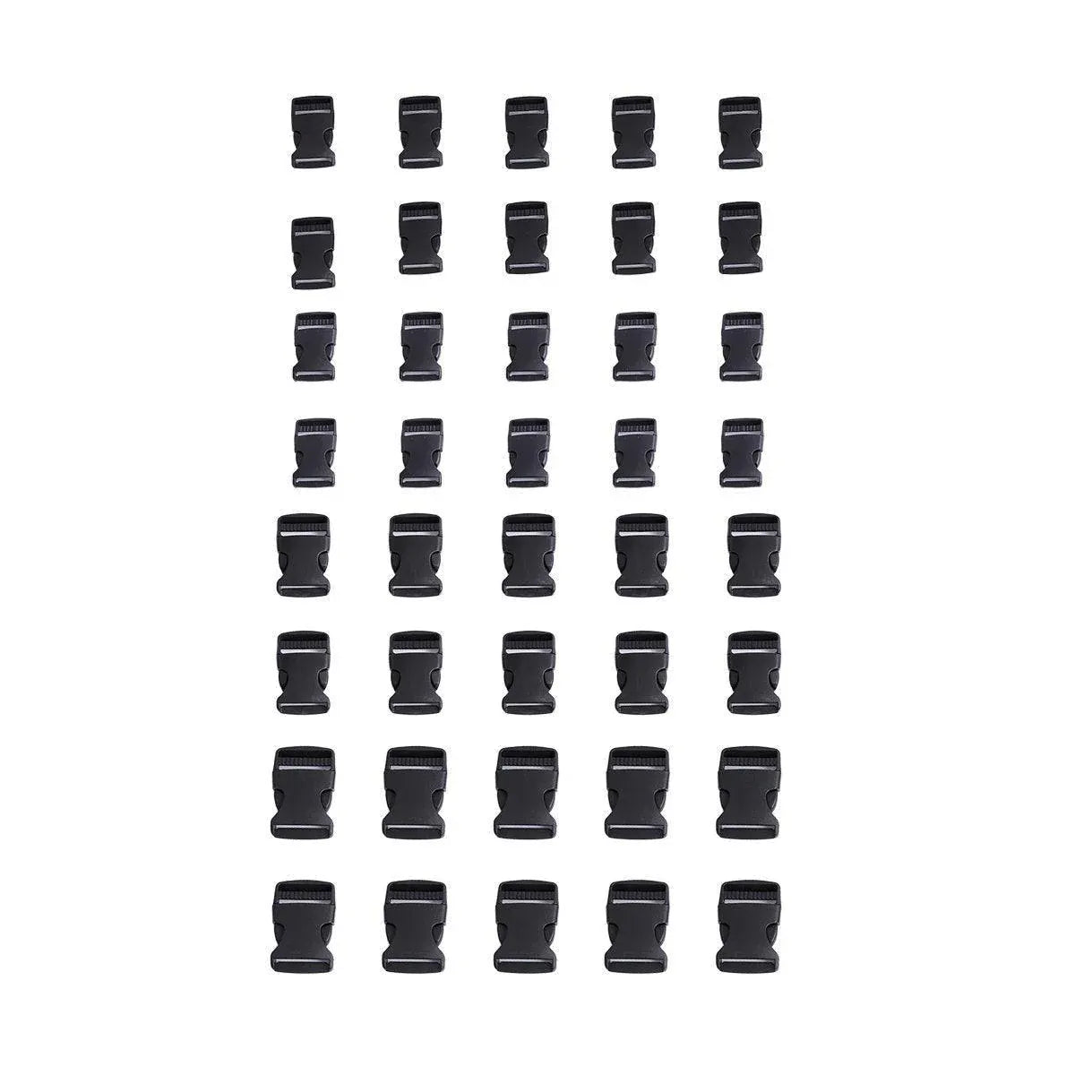 10pcs Black Plastic Buckle Clips for School Bag Backpack Strap Multifunctional - 38mm V528-FASTRNER-38MM-10PCS-608120