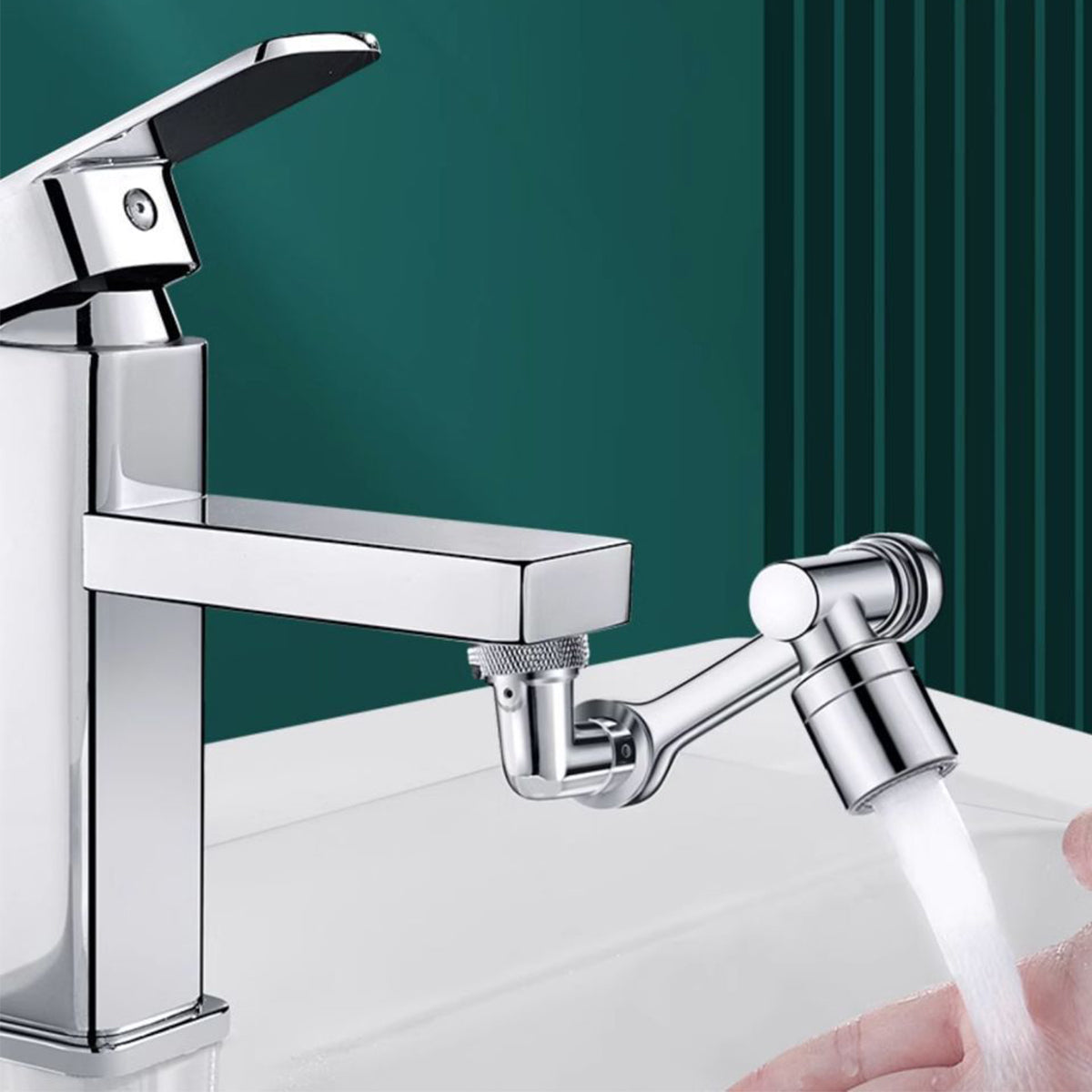 Multifunction Mechanical Arm Faucet Extender Rotatable Sink Tap Adapter Joint - Silver V528-FAUCET-EXTENDER-SILVER-161513