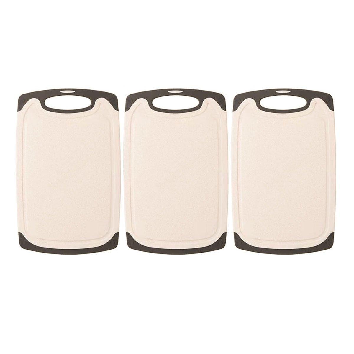 3PCS Wheat Straw Cutting Board Kitchen Chopping Board for Vegetables Meat Fruit V528-FDA-BEIGE-3PCS-711607
