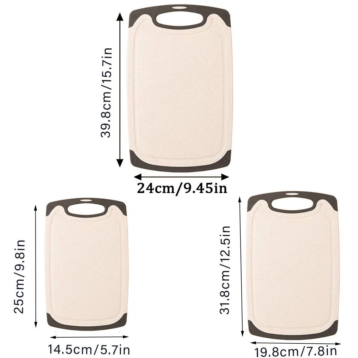 3PCS Wheat Straw Cutting Board Kitchen Chopping Board for Vegetables Meat Fruit V528-FDA-BEIGE-3PCS-711607