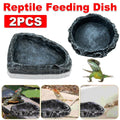 2 Pack Reptile Water Dish Food Bowl Rock Worm Feeder for Leopard Gecko Lizard V528-FEEDER-2PCS-774125