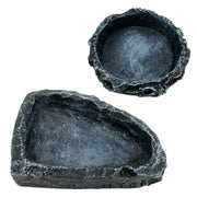 2 Pack Reptile Water Dish Food Bowl Rock Worm Feeder for Leopard Gecko Lizard V528-FEEDER-2PCS-774125