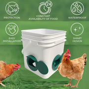 5PCS Automatic Chicken Feeder Poultry Feeding Cup Trough Drinker Set Hen Coop V528-FEEDER-5PCS-521777