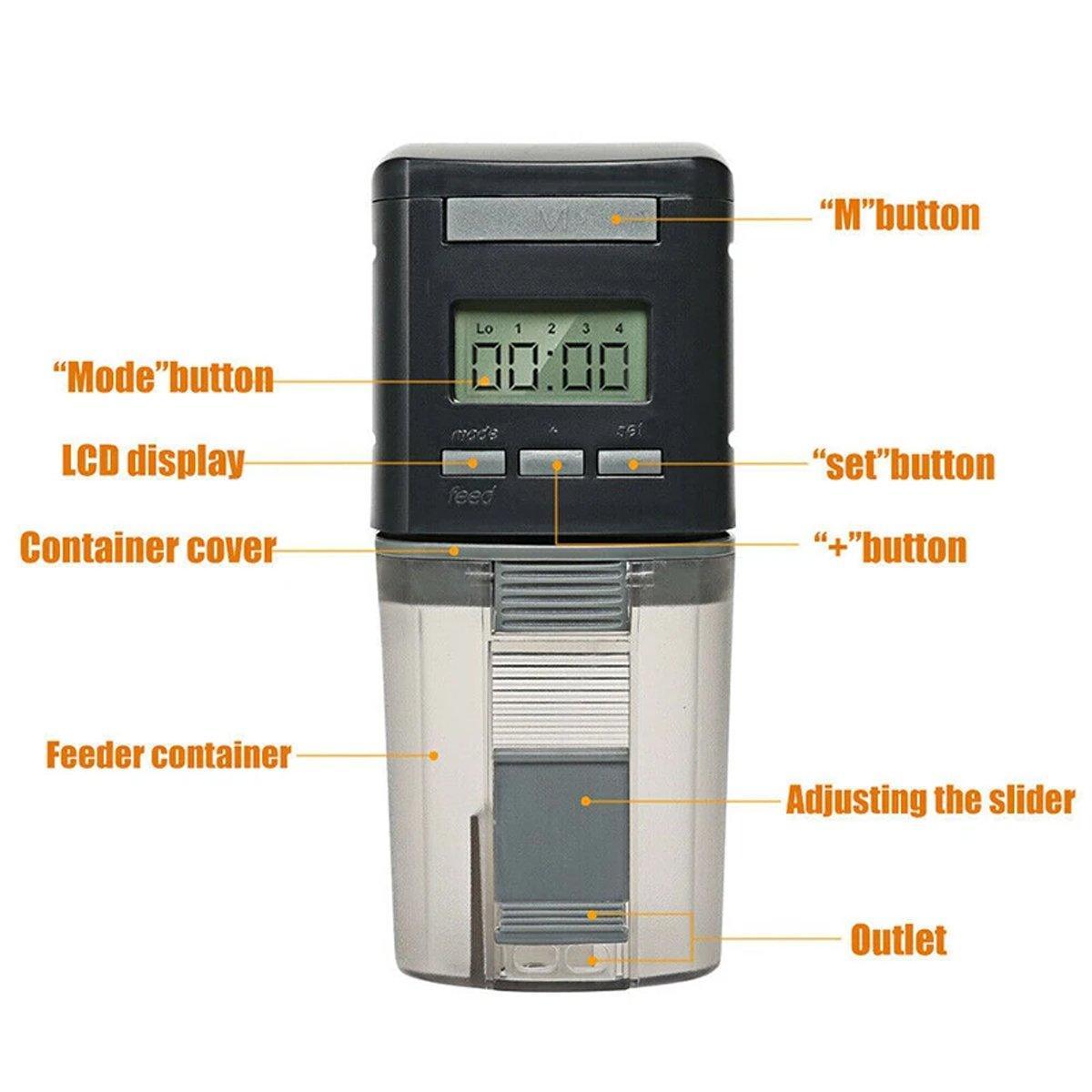 Automatic Fish Feeder Intelligent Timing Aquarium Large Capacity Food Dispenser V528-FEEDER-773017