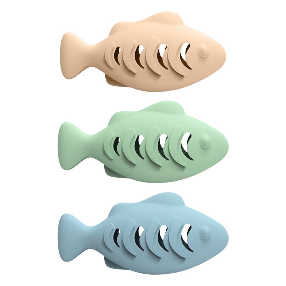 Interactive Cat Toys Fish Leaky Food Dispenser Fun Pet Play Chew Toy Durable - Blue V528-FEEDER-BLUE-281364