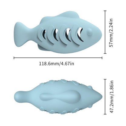 Interactive Cat Toys Fish Leaky Food Dispenser Fun Pet Play Chew Toy Durable - Blue V528-FEEDER-BLUE-281364