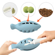 Interactive Cat Toys Fish Leaky Food Dispenser Fun Pet Play Chew Toy Durable - Blue V528-FEEDER-BLUE-281364