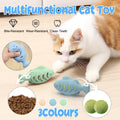 Interactive Cat Toys Fish Leaky Food Dispenser Fun Pet Play Chew Toy Durable - Green V528-FEEDER-GREEN-324140